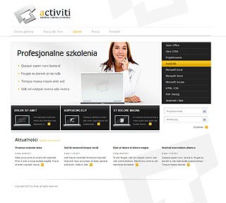 Szablon www dla projektów takich jak strona www dla firmy szkoleniowej: Activiti