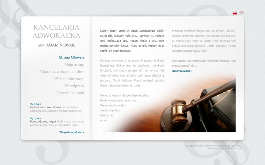 strona www dla kancelarii adwokackiej