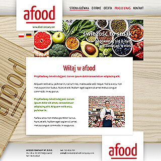 Szablon www dla projektów takich jak wizytĂłwka www dla hurtowni gastronomicznej: Afood