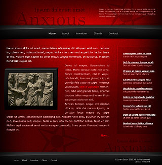 Szablon www dla projektów takich jak strona www dla zespoĹu muzycznego: Anx