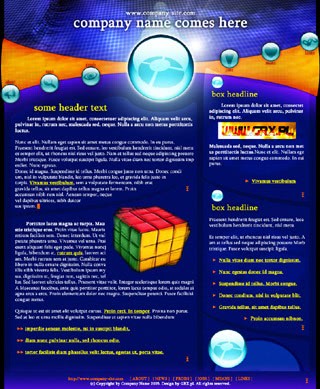 Szablon www dla projektów takich jak strona www dla reklamy produktu: Aqua Balls