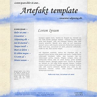 Szablon www dla projektów takich jak strona www dla bloga artystycznego: Artefakt