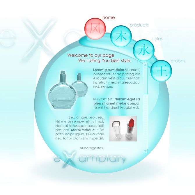 strona dla prezentacji kosmetyku