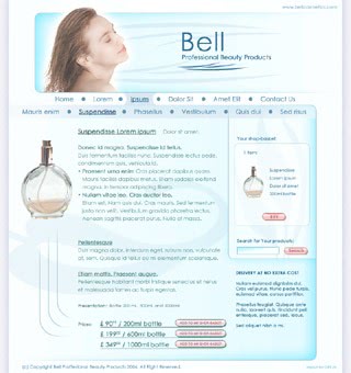 Szablon www dla projektów takich jak strona www dla sklepu kosmetycznego: Bell Cosmetics