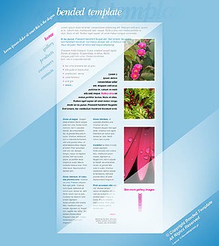 Szablon www dla projektów takich jak strona www dla fotografa: Bended