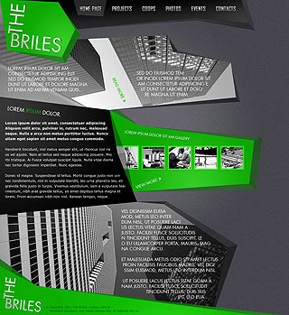 Szablon www dla projektów takich jak strona www dla prezentacji architektury: Briles