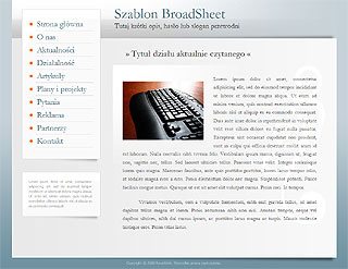 Szablon www dla projektów takich jak strona www do prezentacji osoby: Broad Sheet