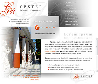 Szablon www dla projektów takich jak strona www dla eleganckiego hotelu: Cester