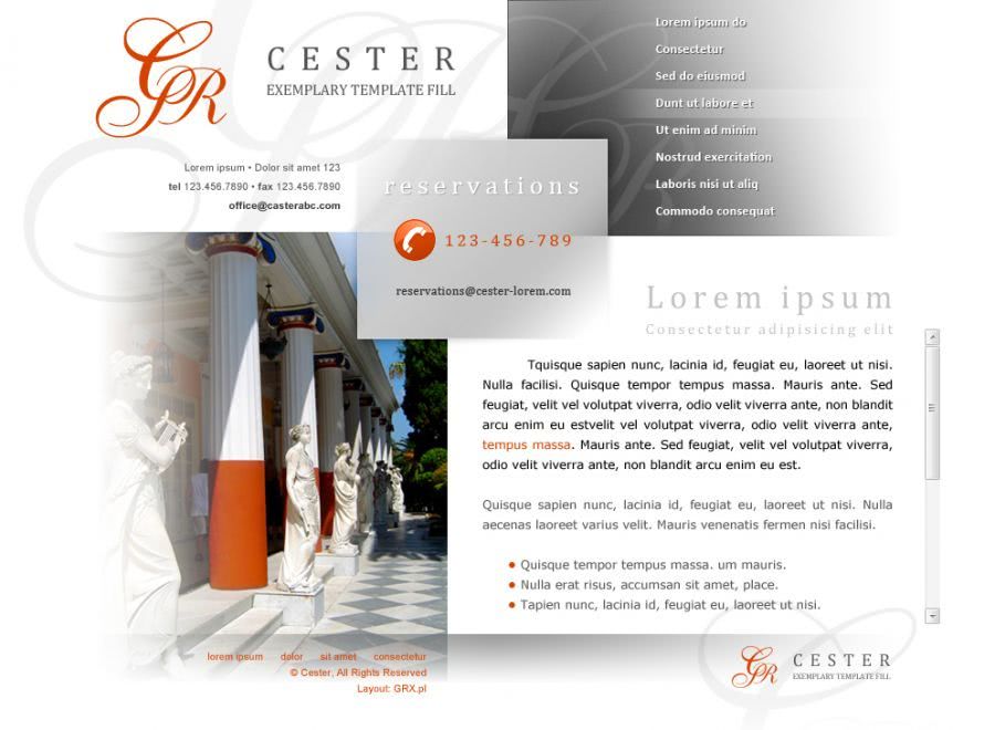 strona www dla eleganckiego hotelu