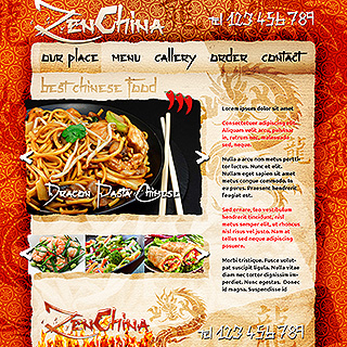 Szablon www dla projektów takich jak strona restauracji chiĹskiej: Chinese