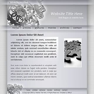 Szablon www dla projektów takich jak strona www dla prezentacji grafiki 3d: Cogs