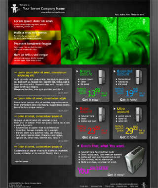 Szablon www dla projektów takich jak strona dla firmy hostingowej: Color Serv