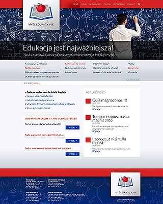 Szablon www dla projektów takich jak strona www dla aktualnoĹciowego serwisu edukacyjnego: Eduka