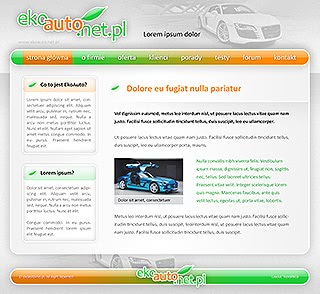 Szablon www dla projektów takich jak strona www o motoryzacji ekologicznej: EkoAuto