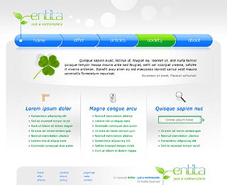 Szablon www dla projektów takich jak strona www dla ekologa: Entita