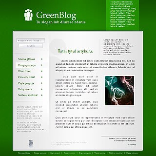 Szablon www dla projektów takich jak strona www dla organizacji pozarzÄdowych: GreenBlog