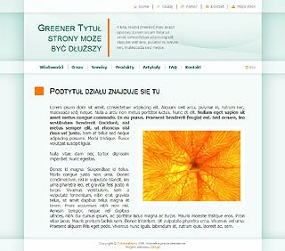 Szablon www dla projektów takich jak strona www dla organizacji: Greener