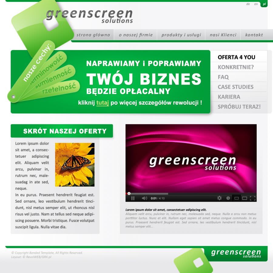 strona www prezentacji usĹugi