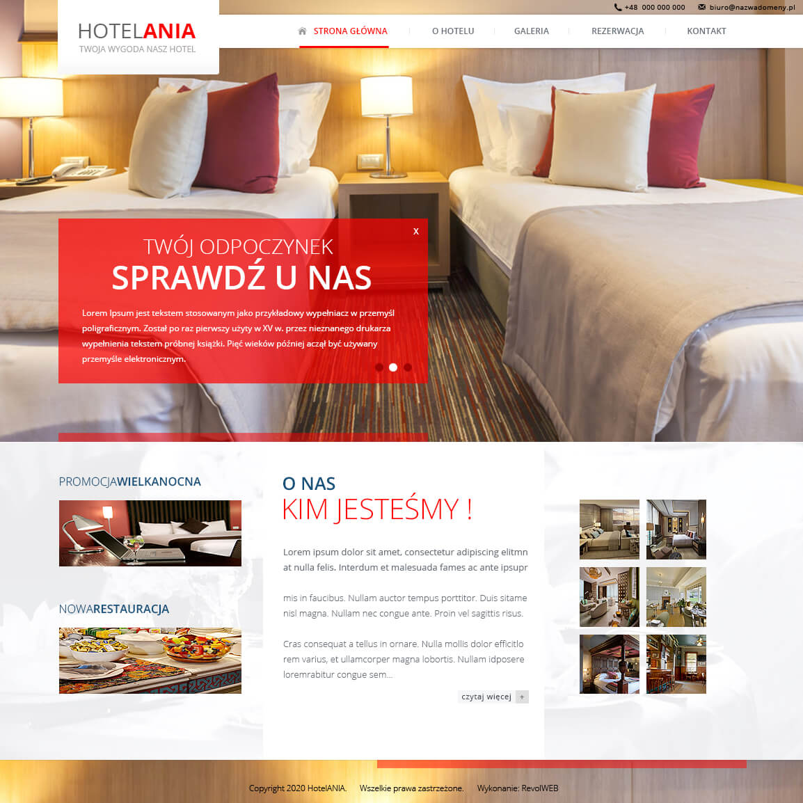 Klasyczna strona dla hotelu