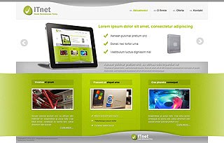 Szablon www dla projektów takich jak strona www dla firmy informatycznej: ITnet