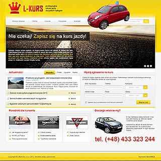 Szablon www dla projektów takich jak strona www dla szkoĹy jazdy: LKurs