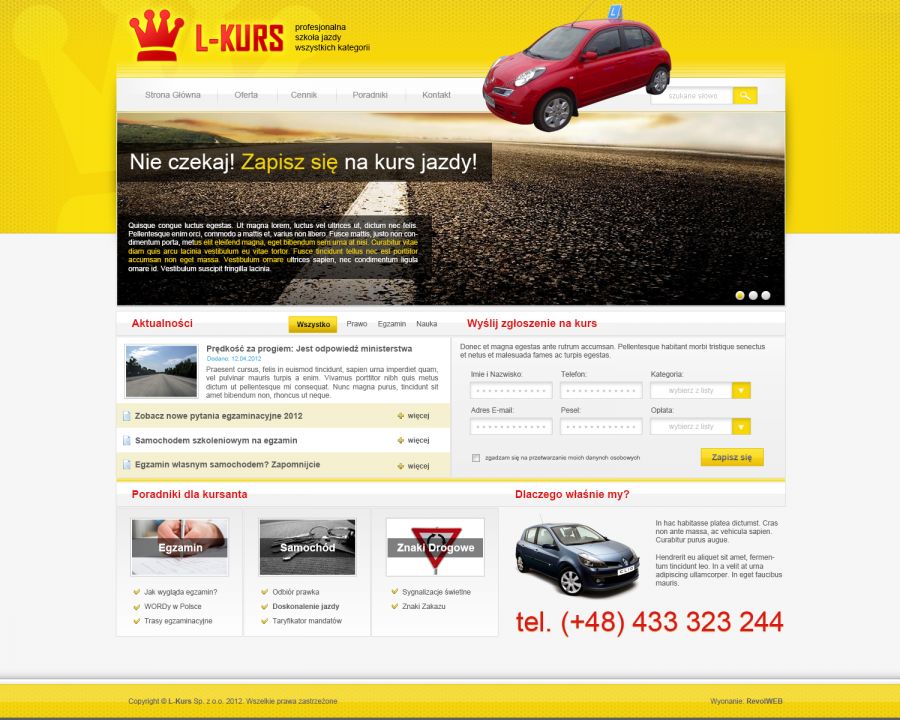 strona www dla szkoĹy jazdy