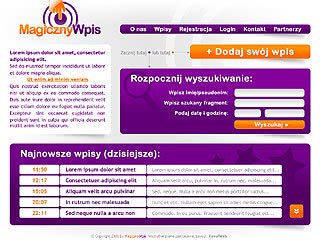 Szablon www dla projektów takich jak portal spoĹecznoĹciowy: Magiczny Wpis