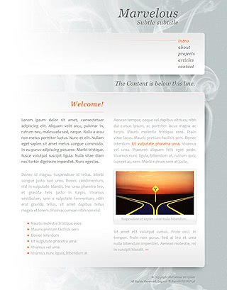 Szablon www dla projektów takich jak strona do prezentacji bloga: Marvelous