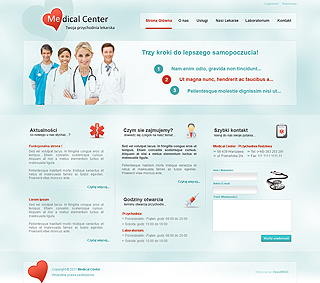 Szablon www dla projektów takich jak strona dla przychodni: Medical Center