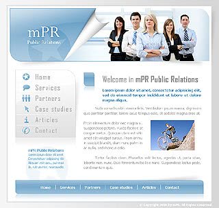 Szablon www dla projektów takich jak strona www dla agencji pr: mPR