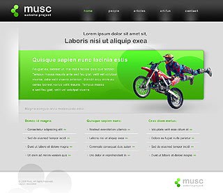 Szablon www dla projektów takich jak strona www dla obiektu sportowego: Musc