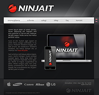 Szablon www dla projektów takich jak strona z branĹźy informatycznej: Ninja IT