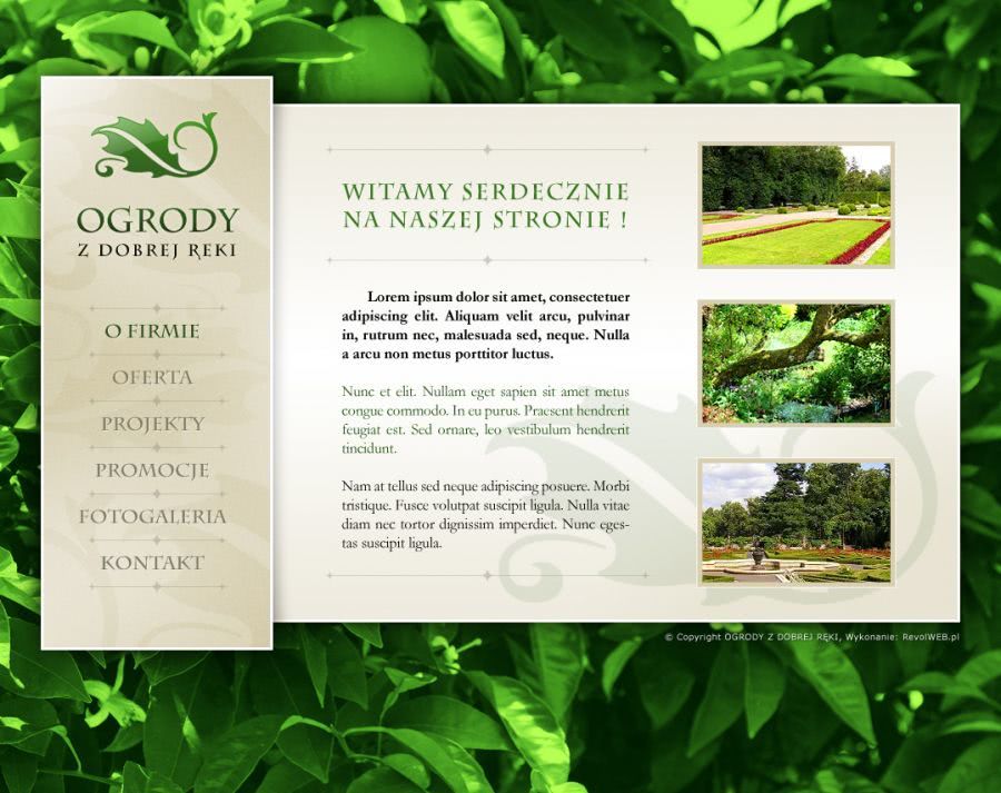 strona www dla firmy ogrodniczej