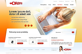 Szablon www dla projektów takich jak strona www dla dostawcy internetu: Orang