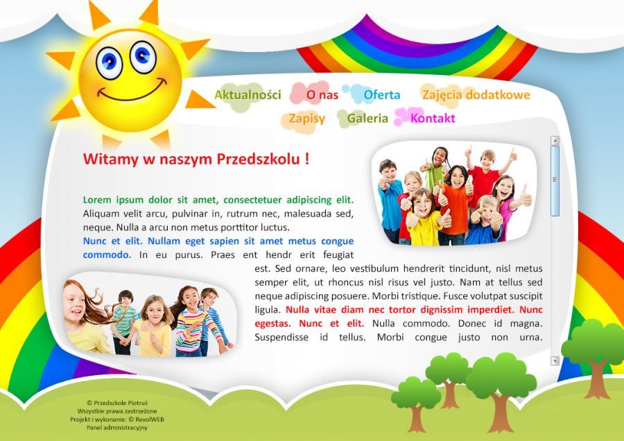 strona www dla przedszkola
