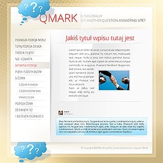Szablon www dla projektów takich jak strona www z tekstami: QMark