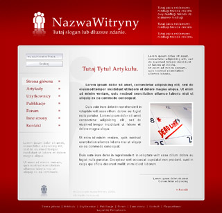 Szablon www dla projektów takich jak strona www dla bloga tematycznego: Red Blog