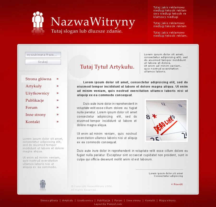 strona www dla bloga tematycznego