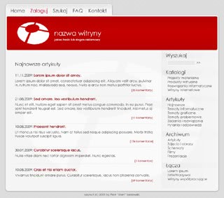 Szablon www dla projektów takich jak strona www dla prezentacji bloga: Redstetics