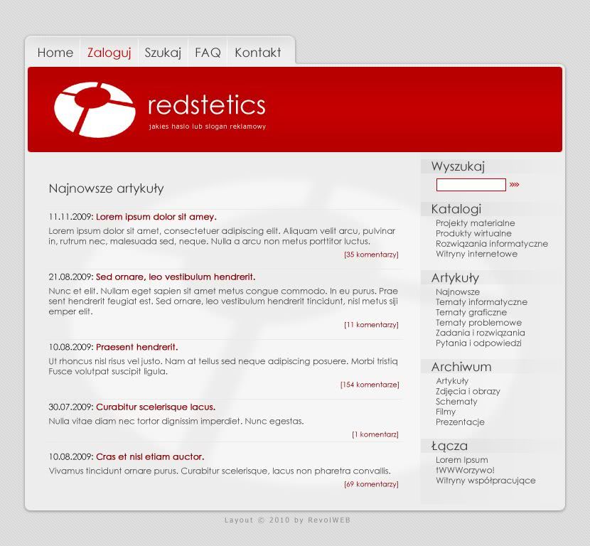 strona www dla prezentacji bloga