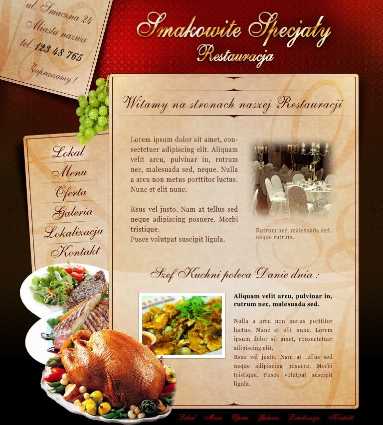 strona www dla restauracji