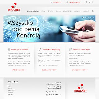 Szablon www dla projektów takich jak strona dla agencji biznesowej: Rrocket