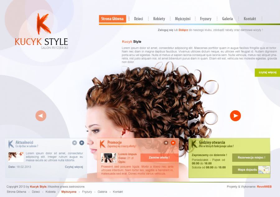 strona www dla salonu fryzjerskiego