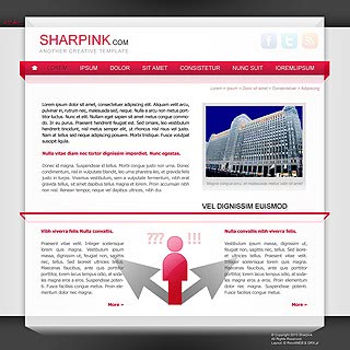 Szablon www dla projektów takich jak strona www typowej firmy: Sharpink
