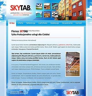 Szablon www dla projektów takich jak strona www dla firmy budowlanej: SkyTab