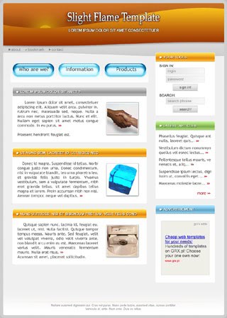 Szablon www dla projektów takich jak strona www dla prezentacji usĹug: Slight Flame