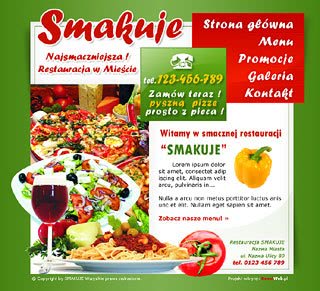 Szablon www dla projektów takich jak strona www dla pizzerii: Smakuje