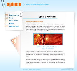 Szablon www dla projektów takich jak strona www z informacjami, artykuĹami: Spineo