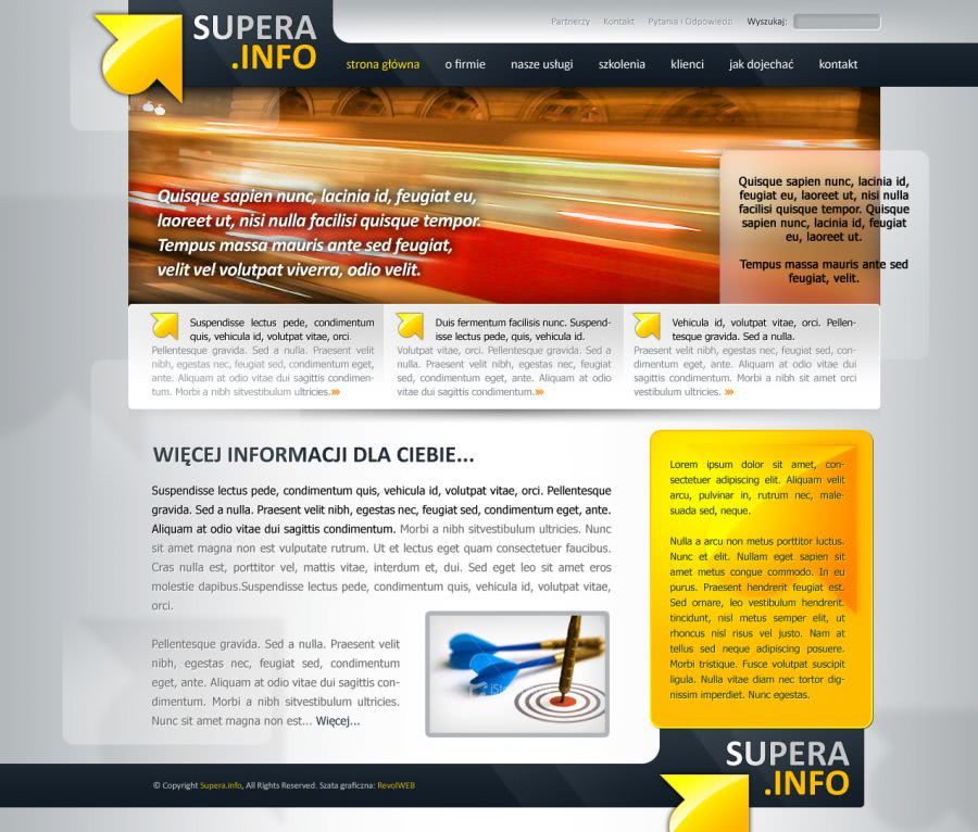 strona dla firmy informacyjnej