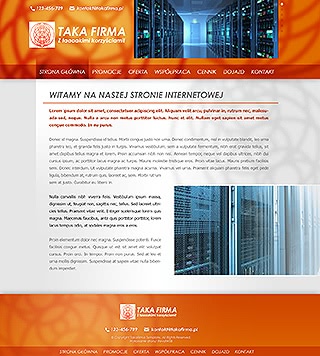 Szablon www dla projektów takich jak firmowa strona www: Taka Firma